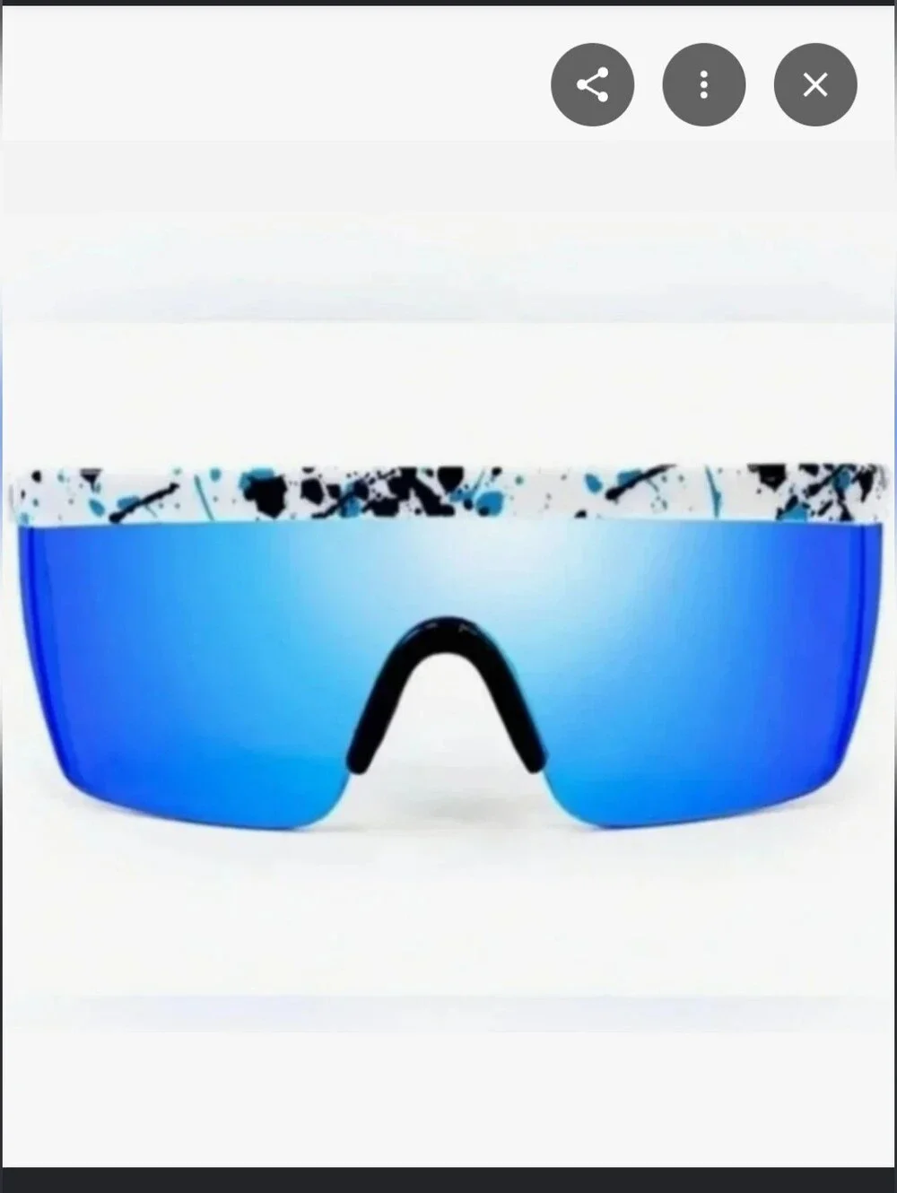 New!Tipsy Elves,Blue Blue Mirrored Bender Sunglasses,White Speckle Frame, Unisex